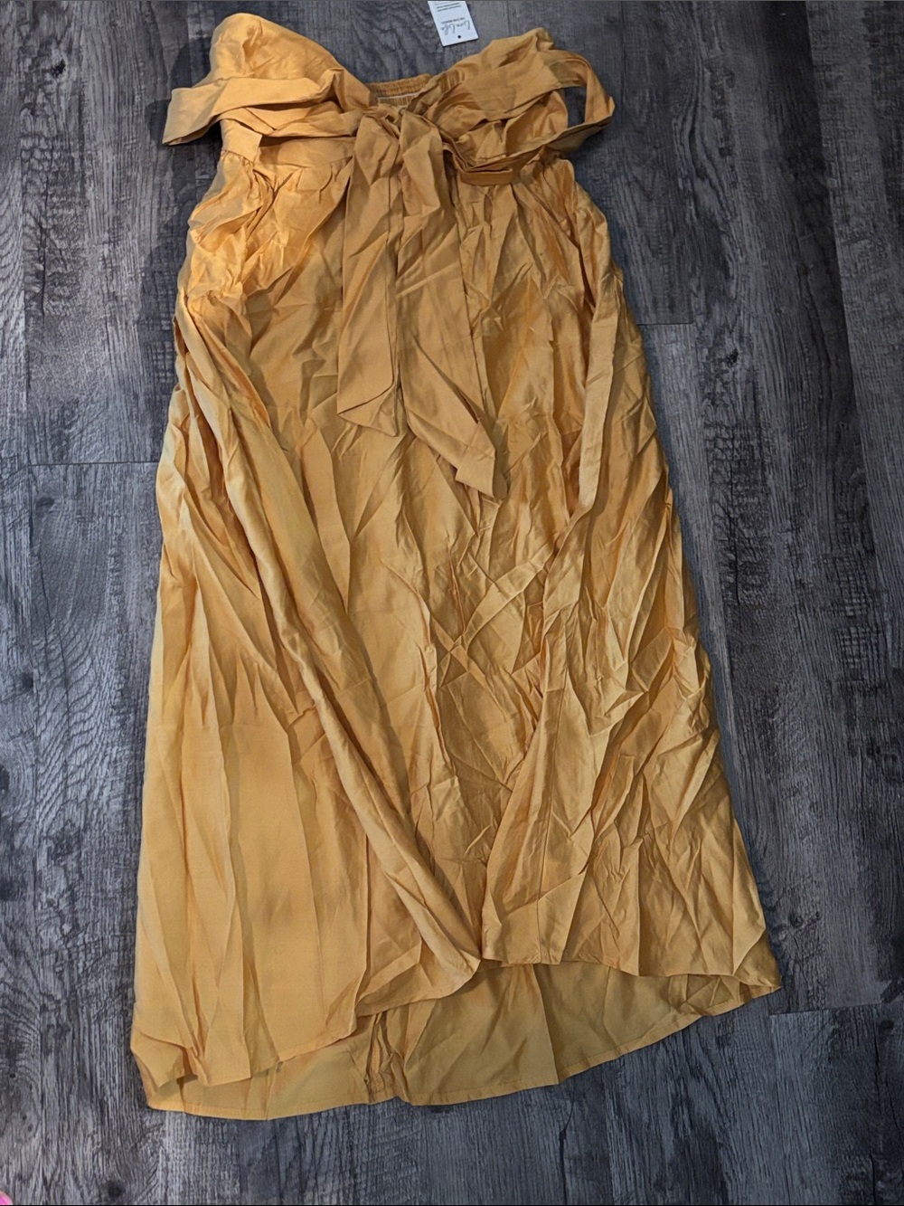 Cupshe Strapless Midi Dress - Mustard Yellow - Size Medium